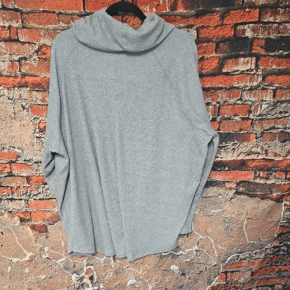 Terra & Sky Women's Light Gray Cowl Neck Sweater, 3X - Picture 6 of 10